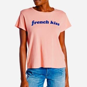 MOTHER Denim Crop Goodie Goodie “French Kiss” Tee